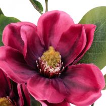 Kunstblume Magnolienzweig, Magnolie künstlich Pink 65cm 3St