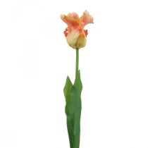 Artikel Kunstblume, Papagei Tulpe Orange, Frühlingsblume 63cm