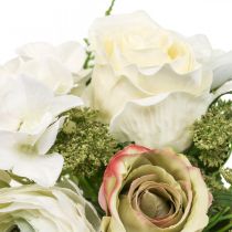 Kunstblumen Deko Strauß Rosen Ranunkeln Hortensien H23cm