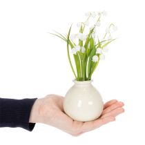 Artikel Künstlicher Maiglöckchenstrauß in weißer Vase, 20 cm hoch