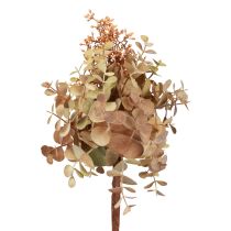 Kunstblumenstrauß Eukalyptus künstlich, Kunstblumen Deko mit Knospen 30cm