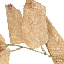 Artikel Kunstpflanze Herbstdeko Zweig Blätter weiß gewaschen L70cm