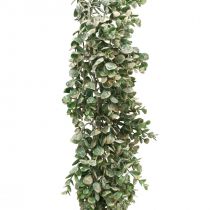 Kunstpflanze, Buchsbaumgirlande Grün Weiß gewaschen L148cm