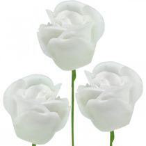 Artikel Kunstrosen Creme Wachsrosen Deko Rosen Wachs Ø6cm 18 St
