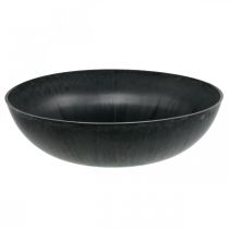 Blumenschale rund, Pflanzgefäß, Schale aus Kunststoff Schwarz, Grau meliert H8,5cm Ø30cm