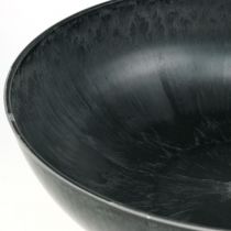Blumenschale rund, Pflanzgefäß, Schale aus Kunststoff Schwarz, Grau meliert H8,5cm Ø30cm