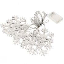 Artikel LED Weihnachtsdeko Fenster Lichtervorhang Schneeflocken Kaltweiß Batterie 25×90cm