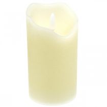LED Kerze Echtwachs Creme Für Batterie Mit Timer H13cm