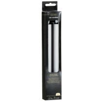 Artikel LED-Stabkerzen Weiß Echtwachs 24,5 cm Batteriebetrieben mit Timer