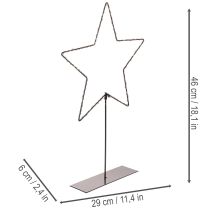 Artikel LED Stern mit Batteriefach und Standfuß, 46 cm, Schwarz, für Innenräume