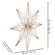 Artikel LED-Deko-Stern aus Draht 51 cm Gold Batteriebetrieben für Innen