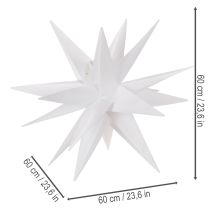 Artikel LED Weihnachtsstern aus Kunststoff Warmweiß mit Timer 60 cm für Innen- und geschützten Außenbereich
