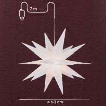 Artikel LED Weihnachtsstern aus Kunststoff Warmweiß mit Timer 60 cm für Innen- und geschützten Außenbereich