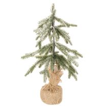 Artikel Künstliche beschneite Tanne mit LED-Lichtern im Jutesack 50 cm innen
