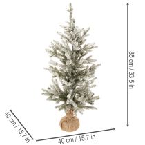 Artikel Künstlicher Tannenbaum 85 cm beschneit mit 40 LED im Jutesack für Innen