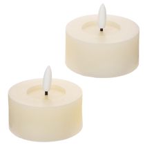 Artikel LED-Teelichter Echtwachs Warmweiß mit Timer 7 cm 2er-Set
