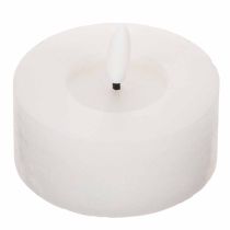 Artikel 2er-Set LED-Teelichter aus weißem Echtwachs, Ø 7 x 6 cm, warmweiß, mit 6-Stunden-Timer