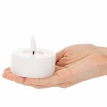 Artikel 2er-Set LED-Teelichter aus weißem Echtwachs, Ø 7 x 6 cm, warmweiß, mit 6-Stunden-Timer