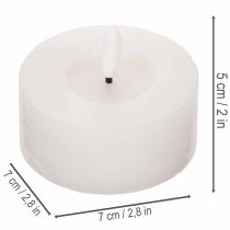 Artikel 2er-Set LED-Teelichter aus weißem Echtwachs, Ø 7 x 6 cm, warmweiß, mit 6-Stunden-Timer