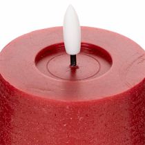 Artikel LED-Stumpenkerze aus Echtwachs, rot, 12 cm, mit Timer und warmweißem Licht