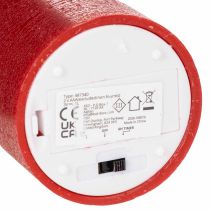 Artikel LED-Stumpenkerze aus Echtwachs, rot, 12 cm, mit Timer und warmweißem Licht
