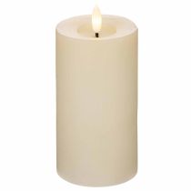 Artikel LED-Stumpenkerze aus Echtwachs, 15 cm, Cremeweiß, mit 6-Stunden