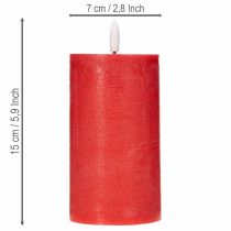 Artikel Rote LED-Stumpenkerze aus Echtwachs, 15 cm, mit 6-Stunden-Timer