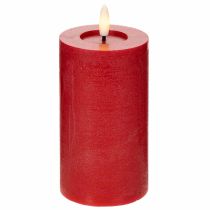 Artikel Rote LED-Stumpenkerze aus Echtwachs, 15 cm, mit 6-Stunden-Timer