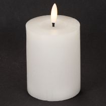 Artikel LED Stumpenkerze mit Flackerlicht und Timerfunktion Weiß Ø 7 cm Höhe 12 cm