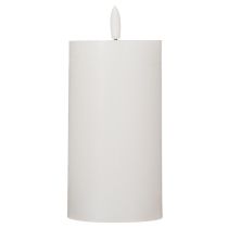 Artikel Weiße LED-Stumpenkerze flackernd mit Timer Ø 7 cm H 16 cm aus Echtwachs