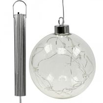 LED Weihnachtskugeln Glas Lichterkette Sterne Ø10cm 2St
