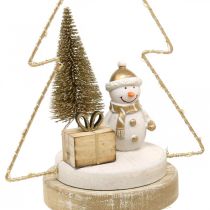 Artikel Tischdeko LED-Tanne aus Holz und Metall H21cm 2er-Set
