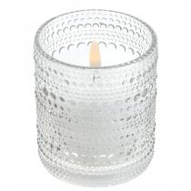 LED Kerze Wachs Stumpenkerze LED Windlicht Ø8,5cm H10cm