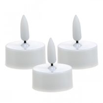 LED-Teelichter Warmweiß, LED-Lichter Flammeneffekt, künstliche Kerzen Ø3,6cm 6er-Set