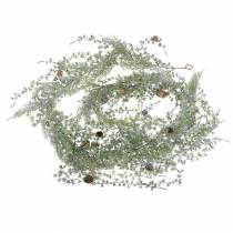 Lärchengirlande Grün/Geeist mit Zapfen 180cm