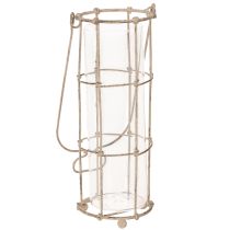 Artikel Laternen-Set aus Metall und Glas, Ø 8,5 cm, H 23/18,5/14,5 cm, 3-teilig, braun-grau