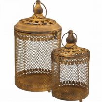 Laterne Rost Optik Gartendeko Sommer Ø15,5/19,5cm H29/36cm 2er-Set