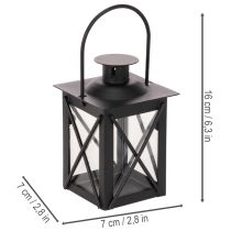 Artikel Laterne aus schwarzem Metall mit Henkel für Teelicht 16 cm