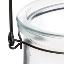 Artikel Windlicht Laterne aus Glas mit Metallgriff 18 cm hoch