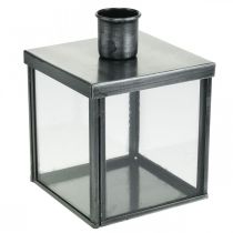 Deko-Kerzenhalter für Stabkerze Silbern, Anthrazit H11cm