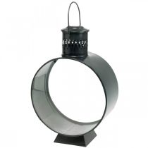 Runde Deko-Laterne, Kerzendeko Rustikal, Metallwindlicht Ø20cm H30cm