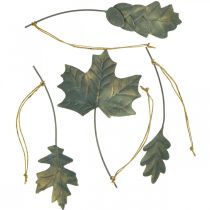 Herbst Deko Blätter Metall Silbergrau L20cm 4St