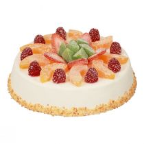 Lebensmittelattrappe, künstliche Torte mit Früchten Ø23cm H8,5cm