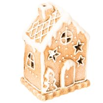 Artikel Teelichthalter Lebkuchenhaus aus Keramik 13cm Braun