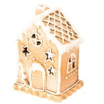 Artikel Teelichthalter Lebkuchenhaus aus Keramik 13cm Braun