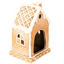 Artikel Teelichthalter Lebkuchenhaus aus Keramik 13cm Braun