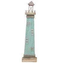 Artikel Leuchtturm aus Holz, Antik-Optik, Blau, 40,5 cm, Maritime Deko