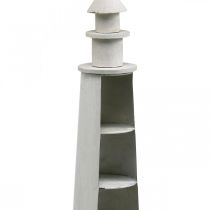 Leuchtturm Shabby Chic Creme Sommerdeko maritim Ø14,5cm H51cm