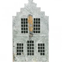 Artikel Teelichthalter Metallhaus Shabby Chic H25,5cm Grau Weiß