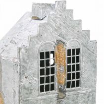 Artikel Teelichthalter Metallhaus Shabby Chic H25,5cm Grau Weiß
